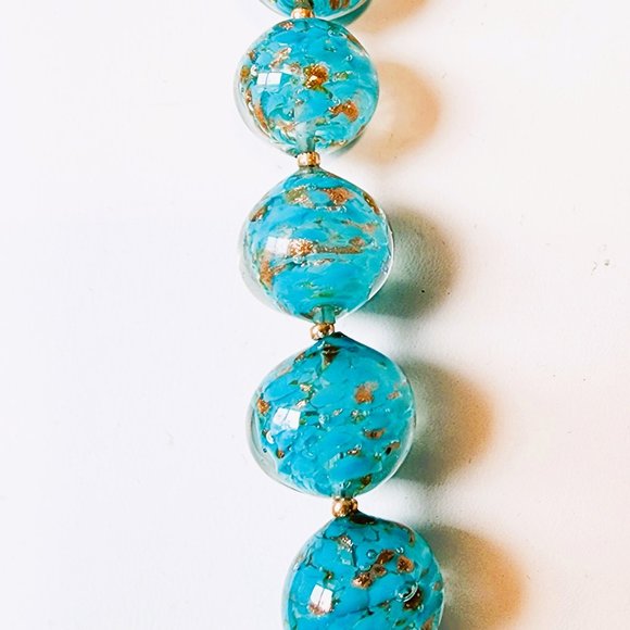 Vintage Venetian Bead Necklace & Matching Earrings Newly Cleaned & Restrung - Picture 2 of 4